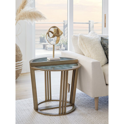 Sunset Key Glass Frame End Table
