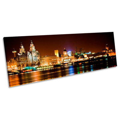 Liverpool City Skyline - Wrapped Canvas Panoramic Print