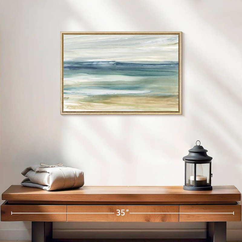 Brise océanique I, Cadre flottant en bois naturel, 19 po x 13 po