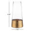 Vase en verre transparent de 10 pouces avec base dorée - centre de table moderne pour la maison ou un événement-71071408