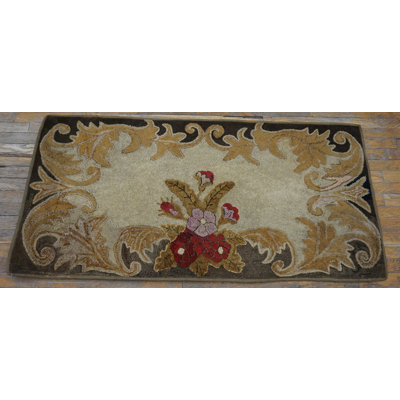 Tapis crocheté crème à motif ouvert