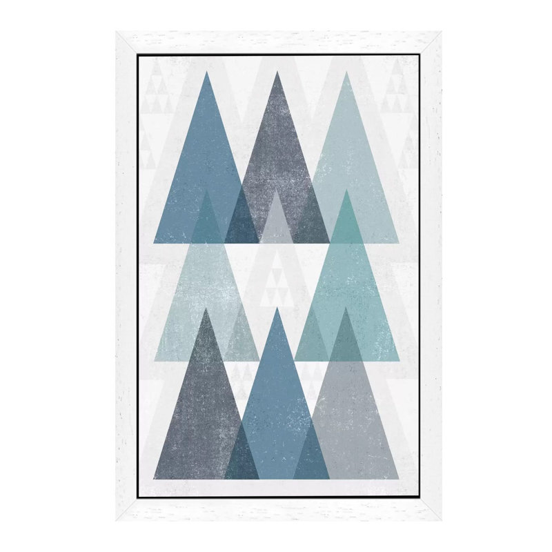 Mod Triangles IV.A by Michael Mullan - Floater Frame Print on Canvas, White Framed