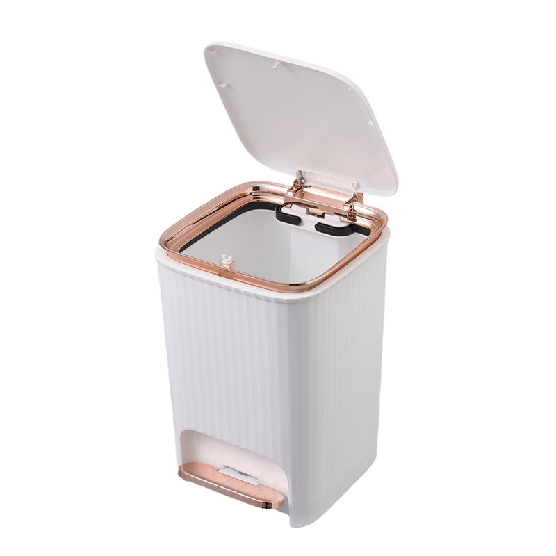 Plastic Step On Waste Bin, 28.8cm H x 23cm W x 22cm D