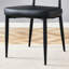 Chaise de salle à manger noire de 4 personnes - Dossier ergonomique recouvert de cuir PU Housse de siège en métal Pieds antidérapants-310129109