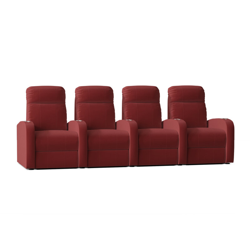 Rangée de sièges de cinéma maison (rangée de 4), Rouge luxueux, Électrique
