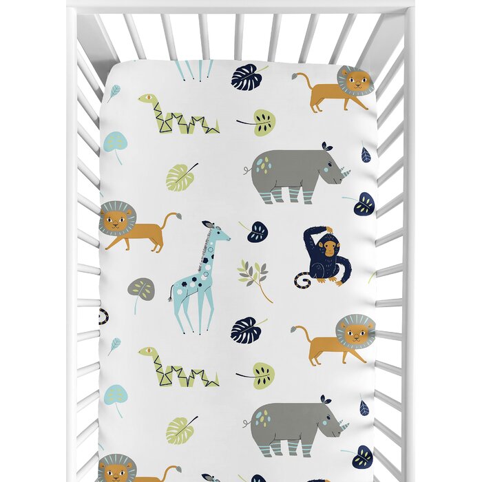 Sweet Jojo Designs Mod Jungle Fitted Crib Sheet & Reviews 