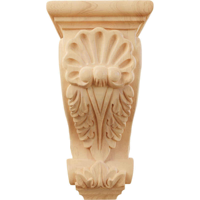 Shell 10"H x 4 1/2"W x 5"D Medium Corbel in Alder, Red Oak