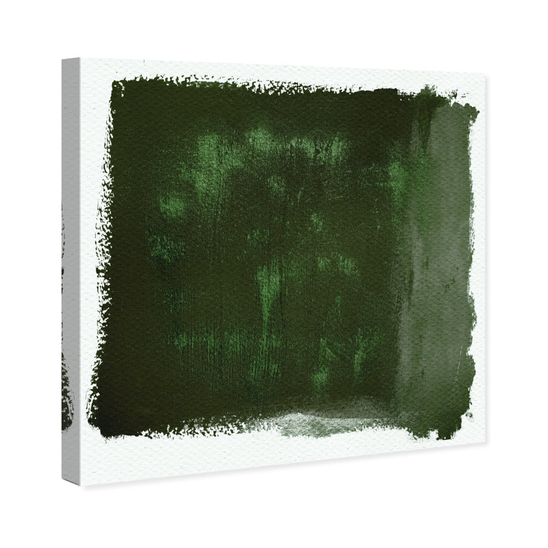 Abstrait nuageux, rêves verts - peinture sur toile, H 16 po x l 16 po, Toile tendue