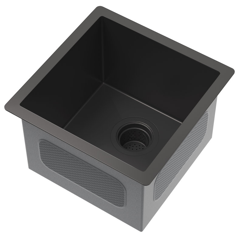 Polyfurniture 14'' L Undermount Single Bowl Stainless Steel Kitchen Sink
