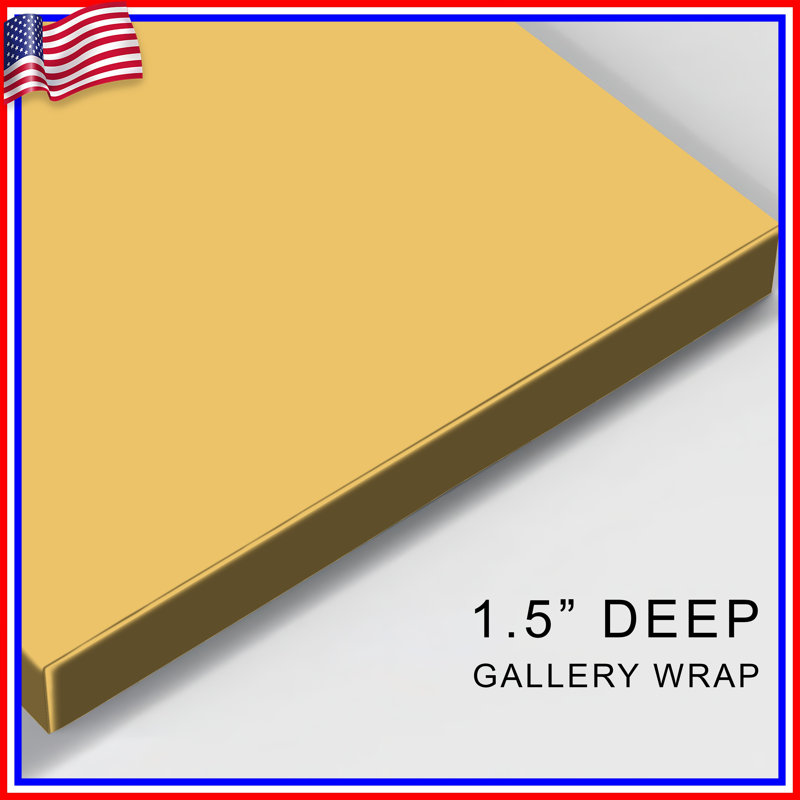 Solid Yellow Background Canvas Gallery Wrap in Many Sizes, 24 x 36 inches