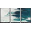 "Grunge Abstract Paint Stroke Effect", sarcelle, peinture blanche, collage encadré sur toile, 3 pièces-119460524-91260208