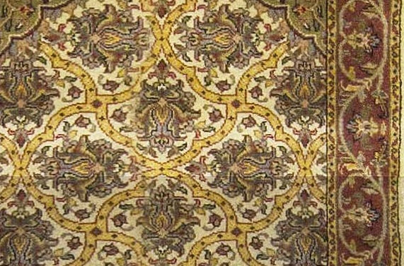 Hand-Knotted High-Quality Beige and Rust Area Rug