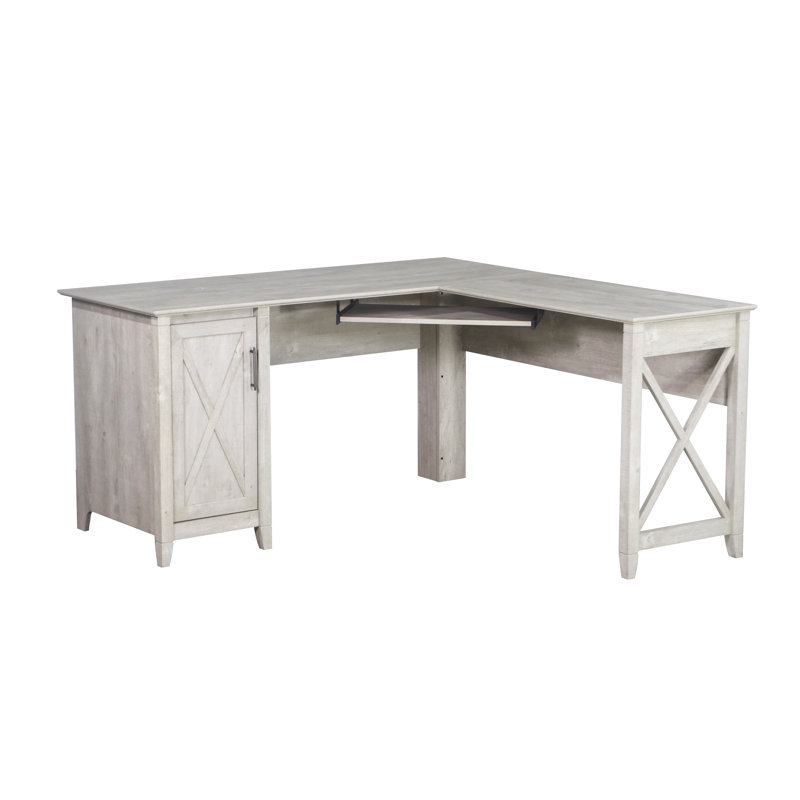 Ensemble de bureau en L en bois de ferme 2 pièces Coble - gris délavé Coble