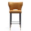 Holguin Mid-Century Modern Vegan Leather Upholstered Solid Wood Bar Stool in Graphite-883680130-883640419-862008673