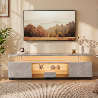 Meuble télé pour téléviseur 55 po, meuble télé à DEL pour salon