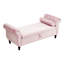 Banc repose-pieds rectangulaire en velours avec rangement et 1 coussin décoratif-1584835975