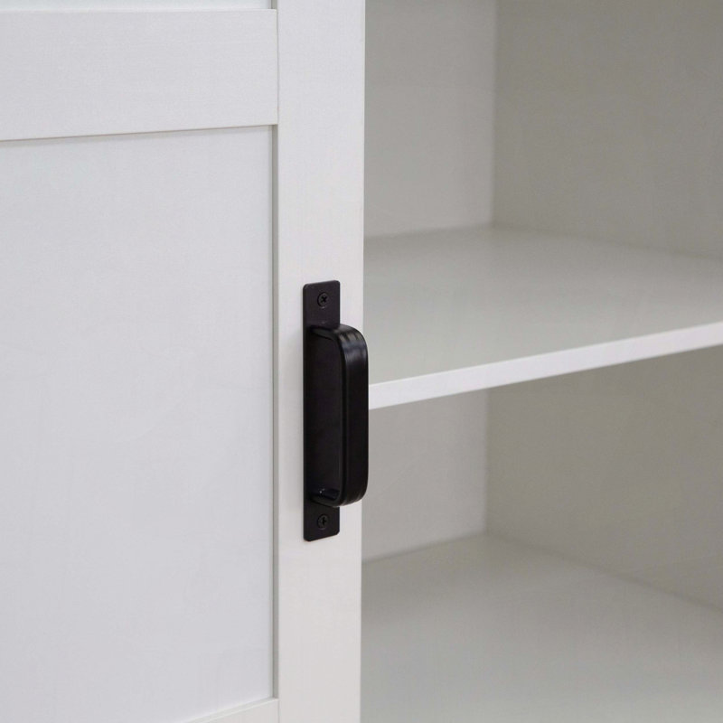 Garde-robe de grange avec tringle et tiroirs, Blanc