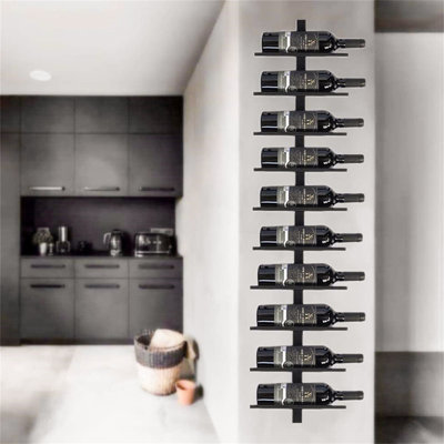 PeoPles 10 - Bottle Wine Bottle Rack in Black
