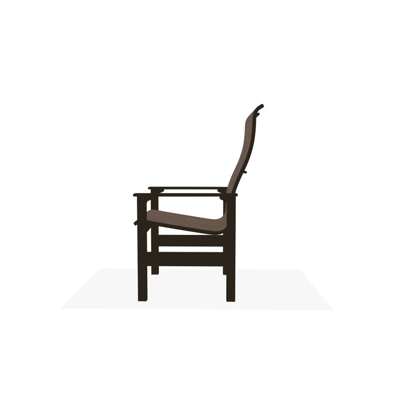 Leeward Sling Marine Grade Polymer Arm Chair, Augustine Fennel Sunbrella®, Beachwood