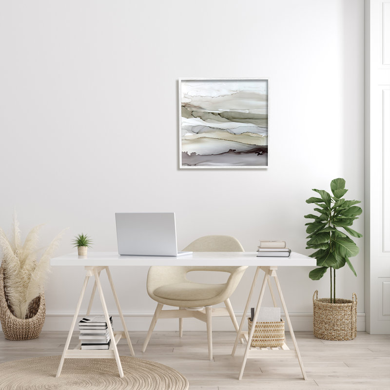«Abstract Mountain Range L'interpretation Brown Gray» par Carol Robinson - reproduction d'art, H 24 po x l 24 po x P 1,5 po