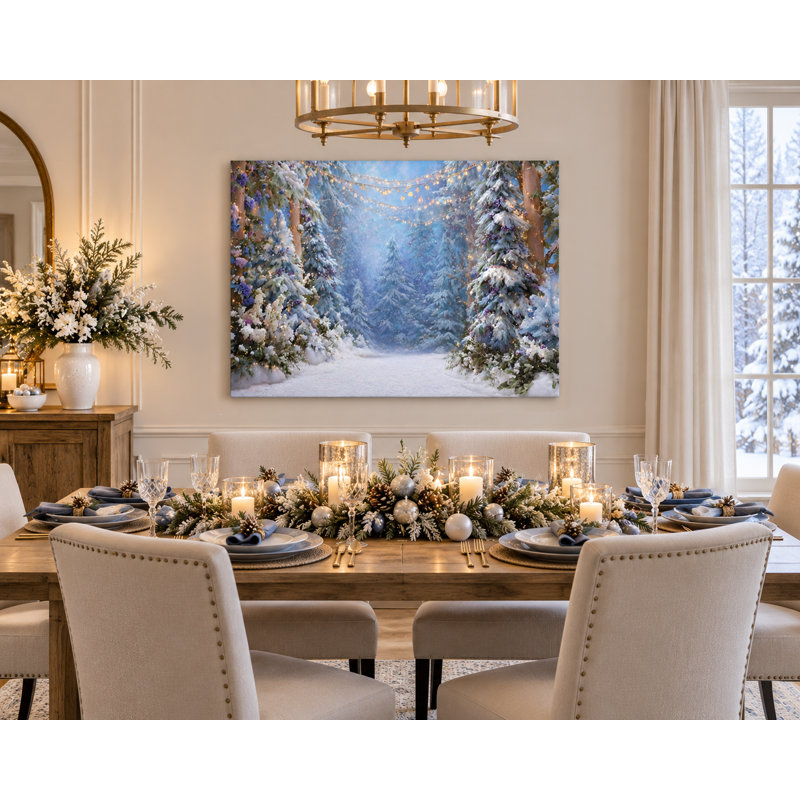«Winter Lights Enchanted Path», art mural sur toile tendue, H 30 po x l 40 po