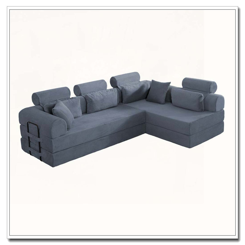Canapé modulaire en L, Gris foncé