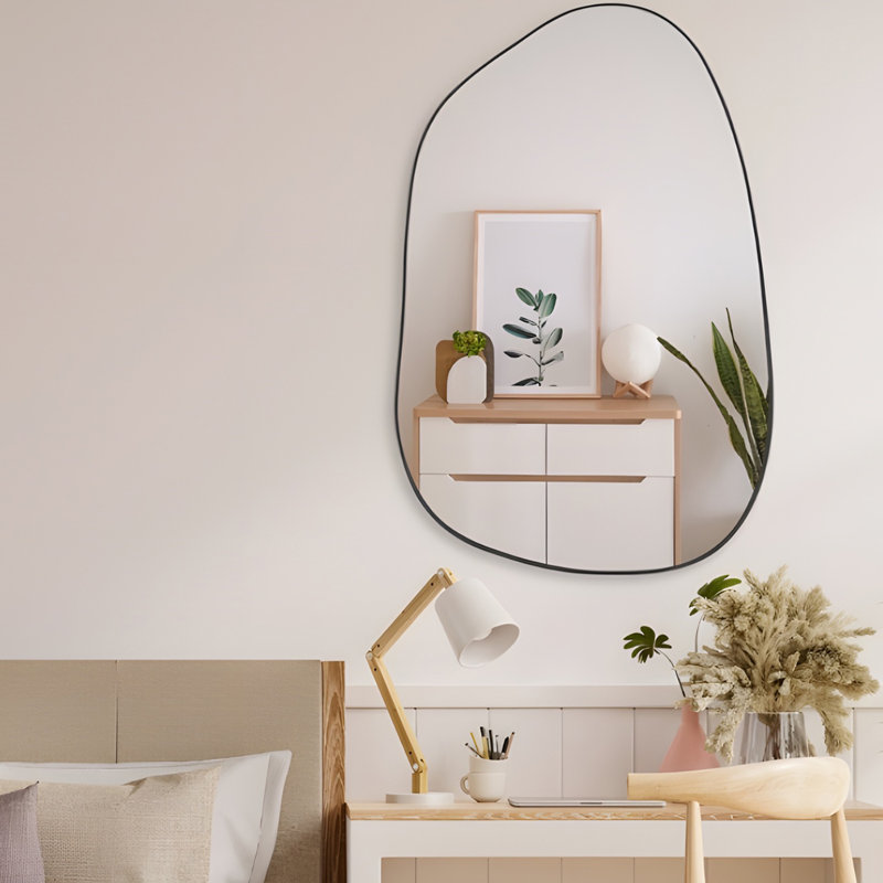 Latitude Run® Abstract Contour Wall Mirror (Asymmetrical, Multi-Room ...
