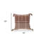 Coussin 18 "en coton beige et brun avec pampilles