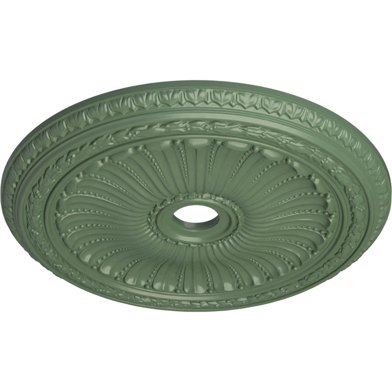 Endurathane Viceroy Ceiling Medallion, 35 1/8"OD x 4 7/8"ID x 2 1/2"P (Fits Canopies up to 4 7/8"), Hand-Painted Athenian Green Finish