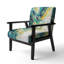 Chaise rembourrée moderne jaune et turquoise en complexe I