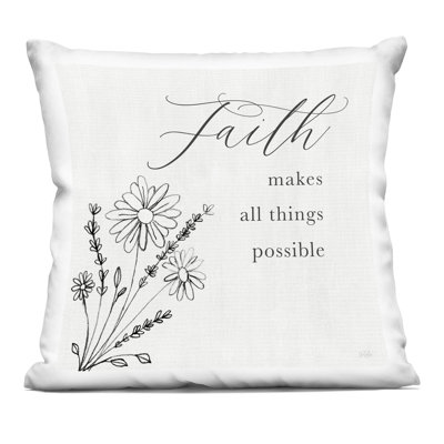 All Things Through Christ Decorative Printed Throw Pillow, design by Val Rhodes