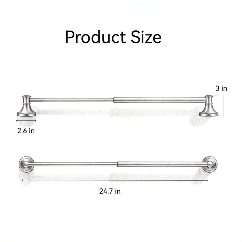 Adjustable Telescopic Towel Bar, SUS304 Stainless Steel Wall Mount Towel Rack for Bathroom, AntiqueBrass