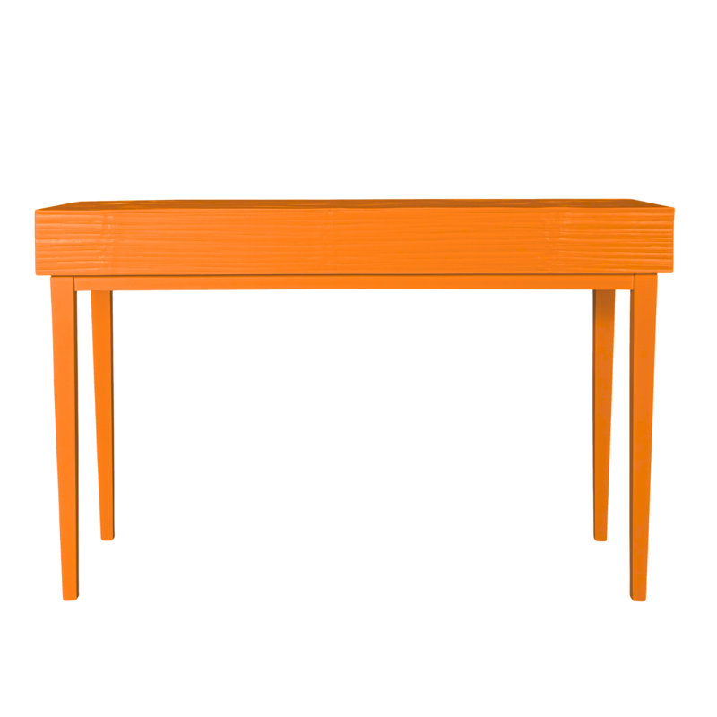 Andros Solid Wood Writing Desk, Citrus Orange
