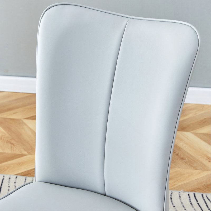 Ensemble de chaises de bureau et de salle à manger moderne et minimaliste, 2 pièces, siège en polyuréthane, pieds en métal, utilisation polyvalente