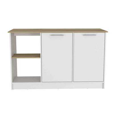 Kitchen Island Padua, Kitchen, White / Light Oak