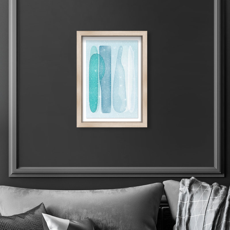 Glacier Fragments Shadowbox Abstract Print by Oliver Gal, Black Frame, 10 x 15, 16.5"H x 11.5"W, Natural Oak Shadowbox