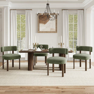 Upholstered Solid Wood Dining Chair Side Chair (Set of 4)