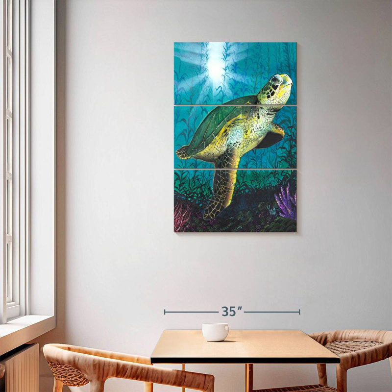 Tortue Brampt sous l'eau, H 57 po x l 36 po