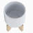 5" CHEVRON PLANTER W/ STAND, WHITE