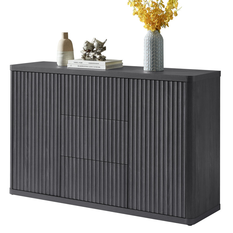 Armoire de rangement à buffet 54 po, Aulne gris foncé, 1