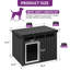 Niche pour chien en plastique, chenil intérieur pour chien avec toit relevable et bonne ventilation pour les chiens de taille moyenne