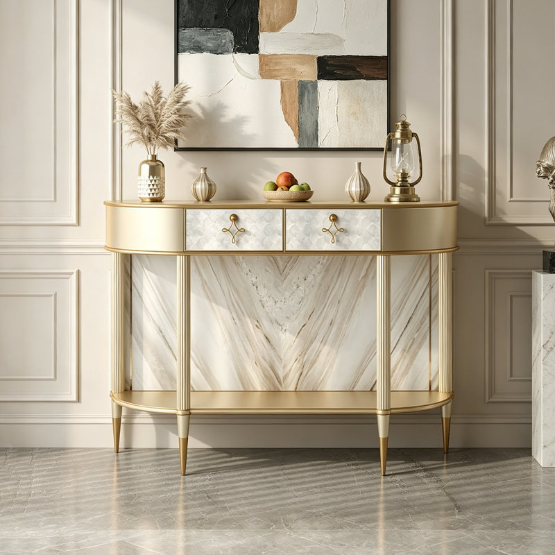 Console à tiroirs de style français, 35.43" H x 47.24" W x 15.75" D