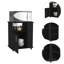 Armoire à micro-ondes polyvalente avec mobilité et grande capacité de rangement-164749635