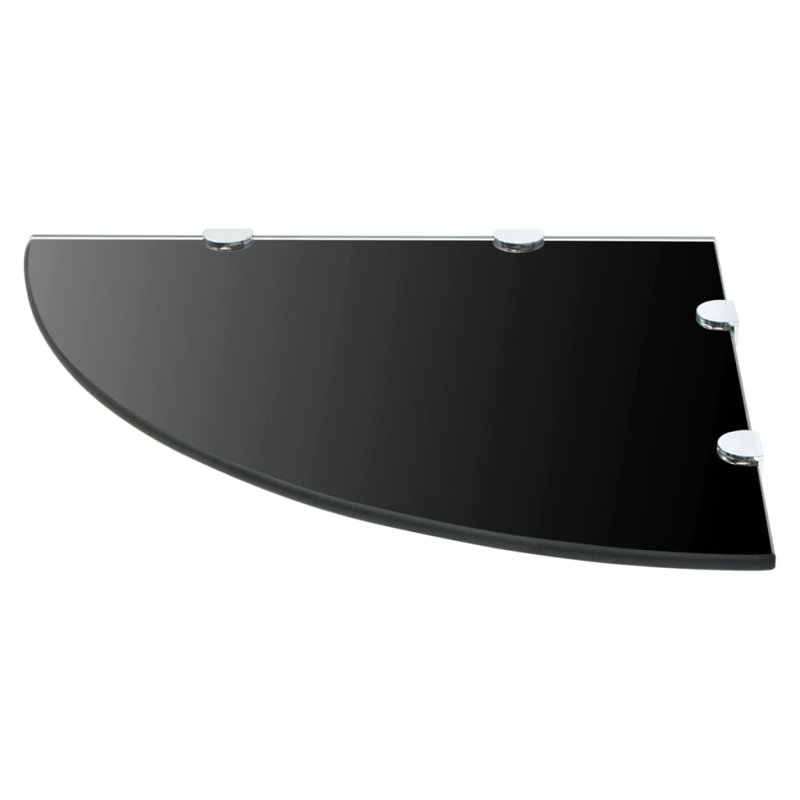 Mysha 2 Piece Glass Corner Shelf, Black, 0.8cm H x 45cm W x 45cm D