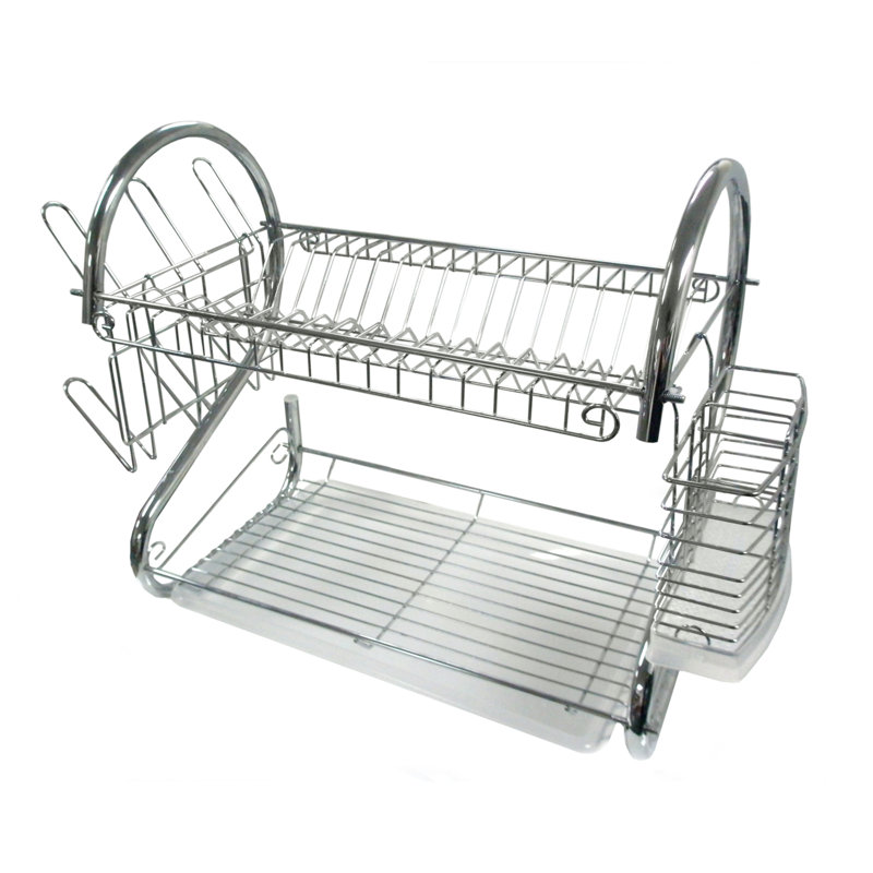 Stainless Steel Dish Rack, Red