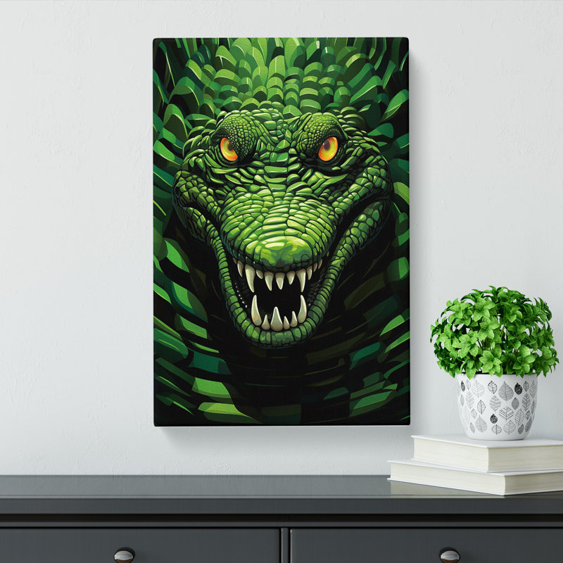 Crocodile Op - No Frame Print, 60cm H x 40cm W x 3cm D