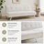Le canapé pliant en tissu multifonctionnel beige du salon peut être transformé de manière flexible en un lit, ce qui en fait un meuble à double usage pour les petites maisons
