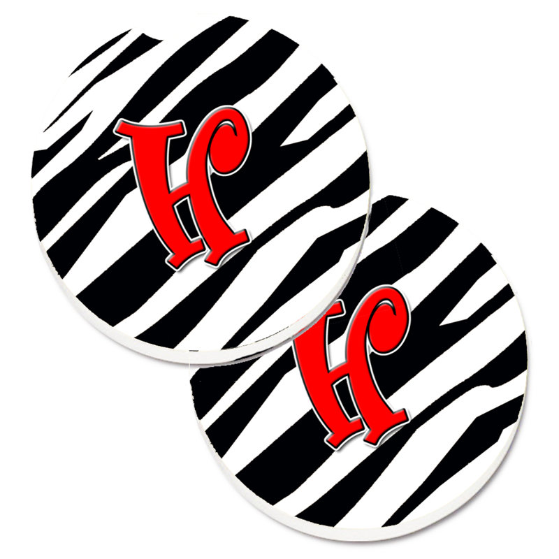 Sous-verre à cogramme initial de q tiger, H, Noir / Rouge