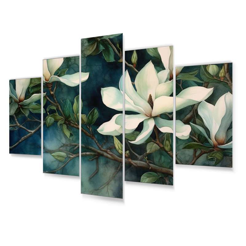 Ensemble de salon vert et blanc Magnolias
