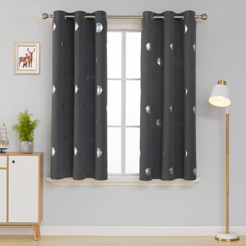Víctor Room Darkening Curtain Pair, Gray, 51" W x 44" L